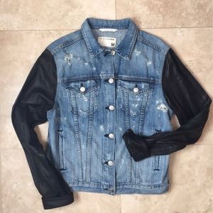 Rag & Bone Distressed Jean & Leather Jacket